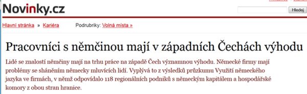Větší šance k práci, pokud umíte německy